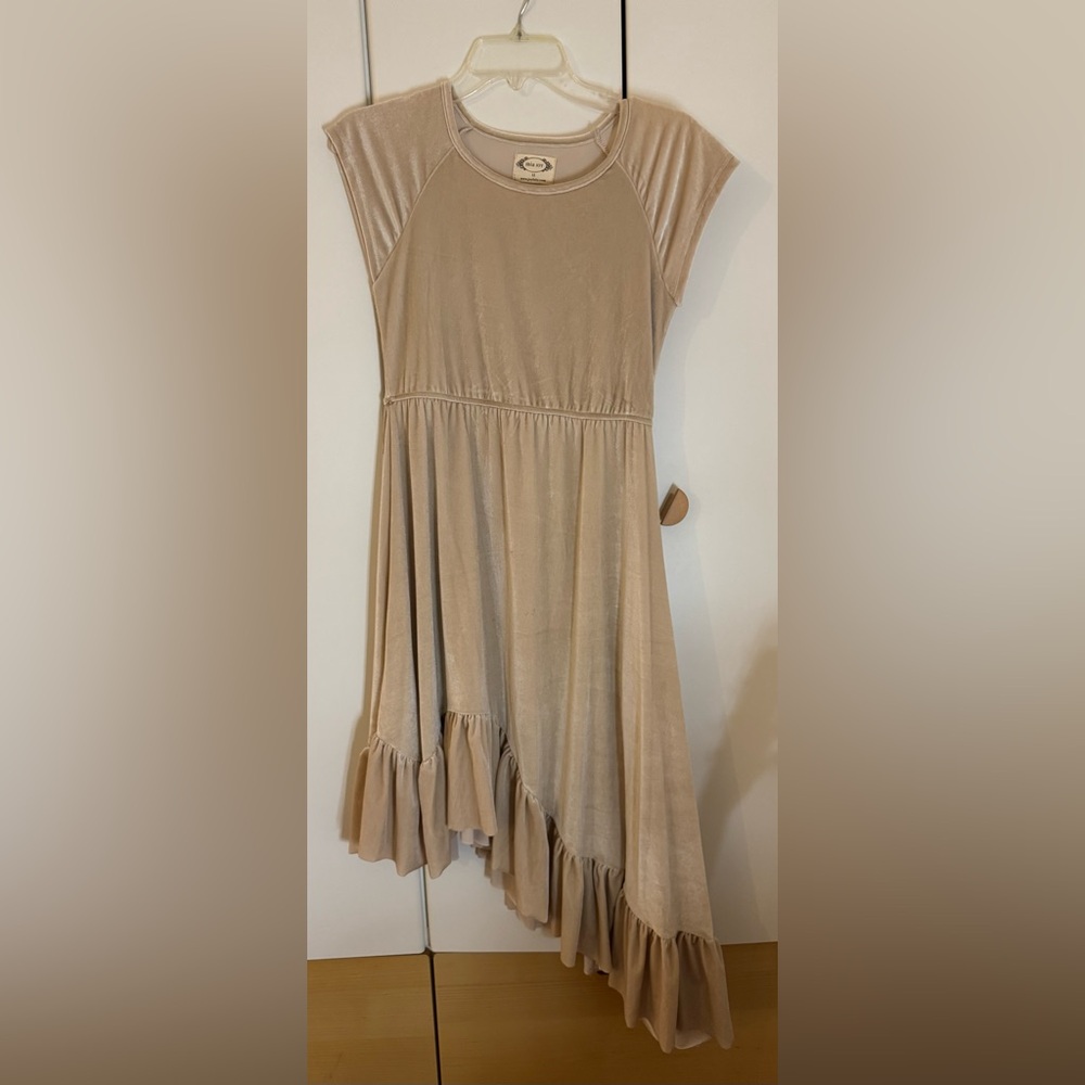 Joyfolie Mia Joy Velvet Fabric Cream Dress